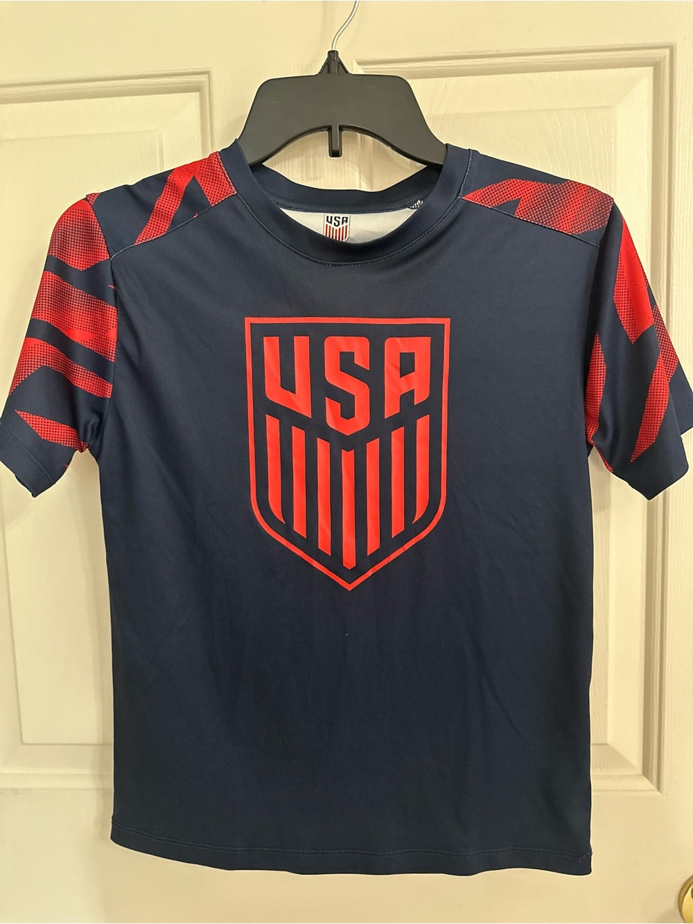 Boys Soccer Jersey Size 8 Graphic Athletic Tee - Navy/Ref